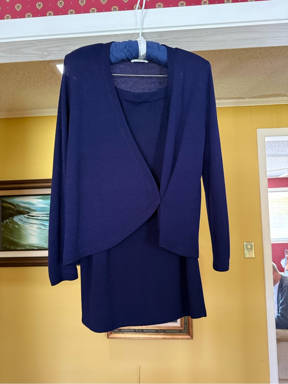 Vintage St John by Marie Gray Navy Blue Two-Piece Knit Set